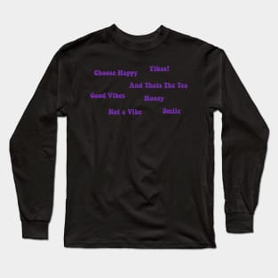 Dark Purple VSCO Word Sticker Pack Long Sleeve T-Shirt